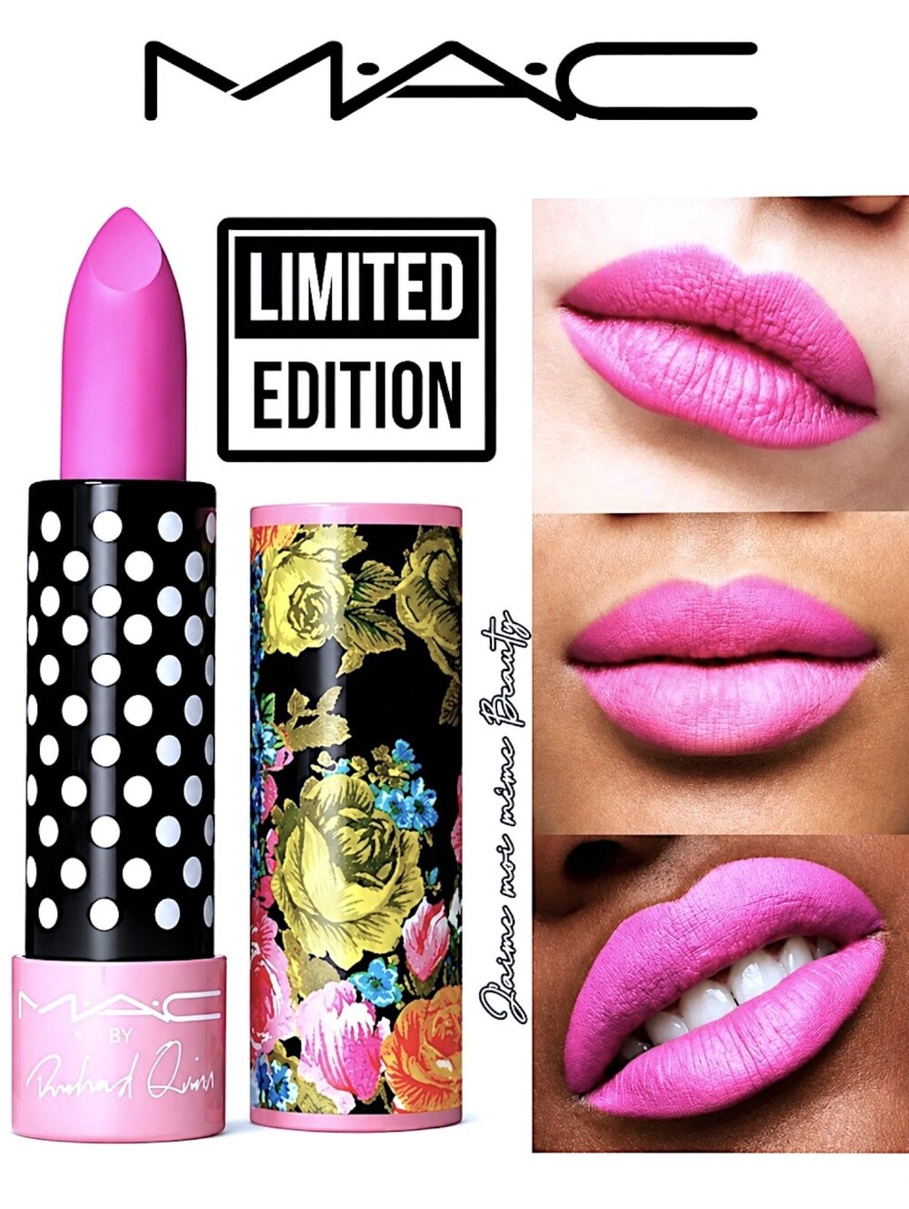 MAC Limited Edition Richard Quinn Lipstick in Mega Magenta - COOL BARBIE PINK